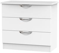 Camden Small Chest - 3 Drawer - White Matt
