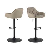 Camden Swivel Bar Stool In Beige Velvet Set Of 2