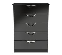 Camden Tall Chest of Drawers Black 5 Drawers 108cm