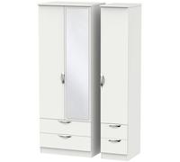 Camden Tall Combi Wardrobe - 3 Door - 1 Mirror - Grey