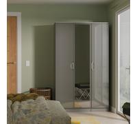 Camden Tall Mirror Wardrobe Grey 1 Shelf 182cm
