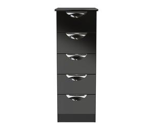 Camden Tall Tallboy Black 5 Drawers 108cm