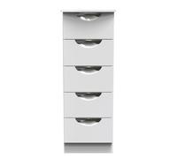 Camden Tall Tallboy White 5 Drawers 108cm