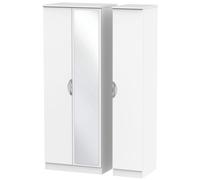 Camden Tall Triple Wardrobe - 3 Door - 1 Mirror - White Matt