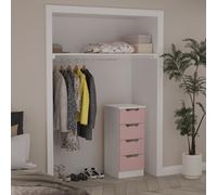 Camden Tallboy Pink & White 4 Drawers 89cm