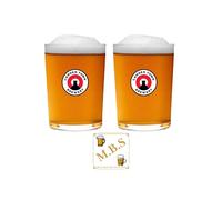Camden Town Jack Design Pint Glasses x2 & MBS Thin Coaster