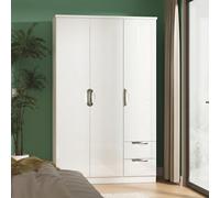 Camden Wardrobe - 3 Door - 4 Drawers - Triple - White Gloss