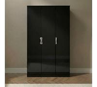 Camden Wardrobe - 3 Door - Tall Triple - Black Gloss