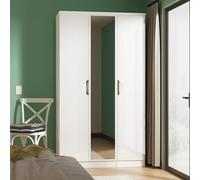 Camden Wardrobe - 3 Door - Tall Triple with 1 Mirror - White Gloss