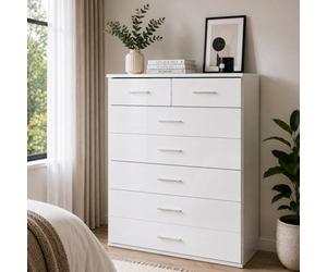 Camden White Gloss 5 Plus 2 Chest Of Drawers