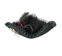CAMDOM Adult Pirate Hat Halloween Colonial Deluxe Tricorner Pirate Hat Costume Accessories