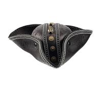 CAMDOM Adult Pirate Hat Halloween Colonial Deluxe Tricorner Pirate Hat Costume Accessories