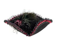 CAMDOM Adult Pirate Hat Halloween Colonial Deluxe Tricorner Pirate Hat Costume Accessories