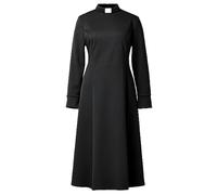 CAMDOM Catholic Church Clergy Dress for Women Long Sleeve Loose Elegant Dress with Tab Collar