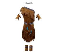 CAMDOM Halloween Indian Native Costume 7 Pcs American Princess Costume Forest Hunter Dress
