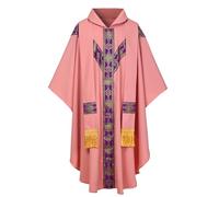 CAMDOM Mens Clergy Robes Chasuble Priest Vestment Catholic Outfit Church Father Pope Mass with Tassel Stole