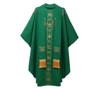 CAMDOM Priest Outfit Vestment Mens Clergy Robe Catholic Cloak Celebrant Chasuble Church Father Sleeveless Pope Mass