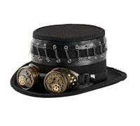 CAMDOM Unisex Steampunk Top Hats with Goggle Halloween Costume Hats for Women Men