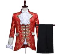 CAMDOM Victorian Costume Suits for Men Medieval Palace Court Style Prince Cosplay Suit Charming Stage Fancy Dress