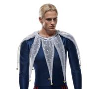 CAMDOM Victorian Mesh Collar Adult Pointed Clown Neck Accessories with Jingle Bell Mardi Gras Costumes