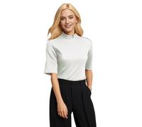 CAMDOM Womens Church Clergy Shirt with Tab Collar Spring/Summer Half Sleeve Slim Blouse Top White