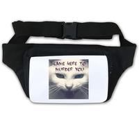 Came Here to Murder You Feral Cat Art Waist Bag Fanny Pack White