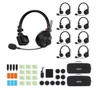 Came-TV Waero-PRO 1.9GHz Wireless Intercom Headset System Noise Cancellation A/B Group 1700ft(518m) Zero Latency Team Communication for Film Production TV Church Boating Drone (9-KIT)