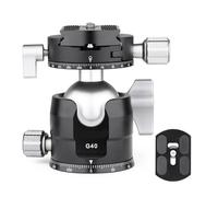 camear accessorise, Low Center Gravity Tripod Ballhead Double Panoramic U Notch Ball Head Add Quick Release Plate For Monopod DSLR Camera,for parts(G40 with plate)