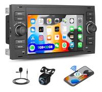 CAMECHO 1+32GB Android Car Stereo for Ford Focus Fiesta Transit Connect Mondeo S-Max C-Max Galaxy 7" Touch Screen Car Radio with Mirror Link GPS Sat Nav Bluetooth WiFi FM RDS＋Backup Camera
