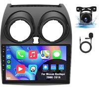 CAMECHO 2+64G Android 13 Apple Carplay Car Stereo for Nissan Qashqai (2006-2016) 9 Inch Touch Screen Double Din Car Stereo with Backup Camera Sat Nav Support Android Auto/HiFi/WiFi/GPS/SWC