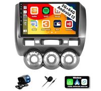 CAMECHO 2G+64G Android 13 Car Stereo for Honda Fit Jazz City 2002-2007 Carplay Wireless Android Auto Mirror Link Sat Nav,9 Inch Touch Screen Radio 2 Din with Bluetooth WIFI FM RDS+Backup Camera