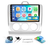 CAMECHO 2G 64G Android Car Stereo for Ford Focus Exi MT 2 3 Mk2/Mk3 2004-2011 with Carplay Android Auto, 9" Touch Screen Bluetooth Car Radio GPS WiFi FM RDS Radio Head Unit with HD Reverse Camera