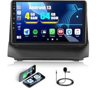 CAMECHO 4+64G Android 13 Car Radio for Ford Fiesta 2009-2014 with Wireless Carplay Android Auto 9-inch Touch Screen Bluetooth Double Din Car Stereo with Sat Nav RDS FM Mirror Link