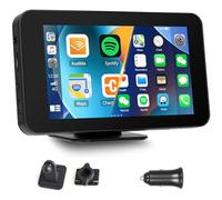 CAMECHO 4.7" Portable Car Stereo with Wireless CarPlay & Android Auto, Car Play Screen for Car, IPS Touchscreen Car Audio Receivers, Bluetooth, Super Link, FM Transmitter Voice Control, FM