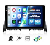CAMECHO 4G+64G Android 15 Car Stereo for Mercedes Benz C Class 2007-2011 W204 with Wireless CarPlay Android Auto, 9" Incell 1280 * 720 Touch Screen Car Radio with GPS Bluetooth FM HD Backup Camera