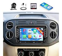 CAMECHO 4G+64G Android 15 Car Stereo for Volkswagen VW Tiguan 2008-2014 with Wireless Carplay Android Auto, 7 Inch Touch Screen Car Radio with GPS WIFI 32EQ Bluetooth 5.0 FM RDS Type-C Backup Camera