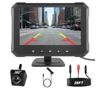 CAMECHO 5 Inch HD Reversing Camera Kit for Vans, Trucks & Cars - 12V-24V Waterproof Rear View Camera System with Adjustable Parking Guidelines & Night Vision - Lorry Reversing Kit with Monitor