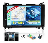 CAMECHO [6+128G 8-CORE] Android 15 Car Stereo for Mercedes Benz B-Class W245 Viano Vito W639 Sprinter, 9 Inch Double Din Touch Screen with Sat Navi Bluetooth WIFI RDS/DSP Mirrorlink+Rear View Camera