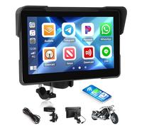 CAMECHO 7 Inch Motorcycle Carplay Screen Wireless Apple Carplay & Android Auto, IP67 Waterproof Motorbike GPS Navigation with Bluetooth, High Brightness Display, Universal Handlebar Mount