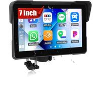 CAMECHO 7" Motorcycle Carplay Screen, Wireless Carplay Android Auto Screen, Portable Car Stereo for Motorbike, IP67 Waterproof Touchscreen, Helmet Bluetooth, Mirror Link, Siri Voice Control