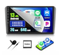 CAMECHO 8 Core 2+64G Android 13 Car Stereo for Audi A3 S3 RS3 8P 8V 2008-2012 support Wireless Carplay Android Auto 9'' IPS Touch Screen Double Din with Sat Nav FM RDS Mirror Link Bluetooth EQ