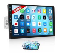 CAMECHO 9 inch Single Din Car Stereo with Bluetooth Hands-Free, Touch Screen Car Radio USB Fast Charging Wired Mirror Link FM Radio EQ SWC 7 Color Light