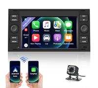 CAMECHO Android 13.0 Car Stereo with Apple Carplay Android Auto for Ford Fiesta Focus Kuga Transit Connect Mondeo S-Max Car Radio with 7” HD Touchscreen, GPS Sat Nav, WiFi, Bluetooth, FM, Rear Camera