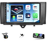 CAMECHO Android 15 Qualcomm 8Core Car Stereo for Mercedes-Benz Smart Fortwo W451 2011-2015,9‘’ Touch Screen Wireless Carplay Android Auto GPS Bluetooth+ Reversing Camera