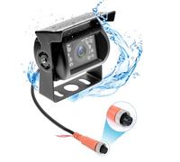 CAMECHO Backup Camera IR Night Vision without Guide Line Without Color Change Waterproof 4 Pin Aviation Connector Rear View Camera for Bus/RV/Truck/Trailer Heavy Duty (CVBS&AHD Monitor）