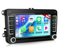 CAMECHO Car Stereo for Volkswagen VW Polo 2010-2014 with Wireless CarPlay Android Auto, 7 inch HD Touchscreen Bluetooth Car Radio Head Unit with AM/FM/RDS Radio, EQ, Mirror Link