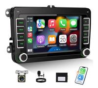 CAMECHO Car Stereo for VW Skoda Fabia 2007-2013 with Wireless CarPlay Android Auto, 7 inch HD Touchscreen Bluetooth Car Radio Head Unit with AM/FM/RDS Radio, Mirror Link, Backup Camera