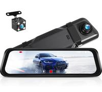 CAMECHO Mirror Dash Cam Front and Rear 9.66 Inch 1080P Full Touchscreen Rear View Mirror Camera, Dual Cameras, Night Vision, Reverse Assist, Loop Recording, Wide Angle, Dashcam Driving Recorder