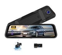 CAMECHO Mirror Dash Cam Front and Rear 9.66 Inch 2K HD Screen Dual Dash Cam Rear View Camera Car RearView Mirror Loop Recording Wide Angle Parking Assistance with Motion Detection