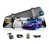 CAMECHO Mirror Dash Cam with 32GB TF card, 4.5 Inch 1080P Dual Dash Cam Front and Rear Camera Car Rear View Mirror Loop Recording Wide Angle Parking Assistance with WDR Night Vision,Motion Detection